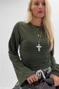 maglia con drappeggi laterali roma